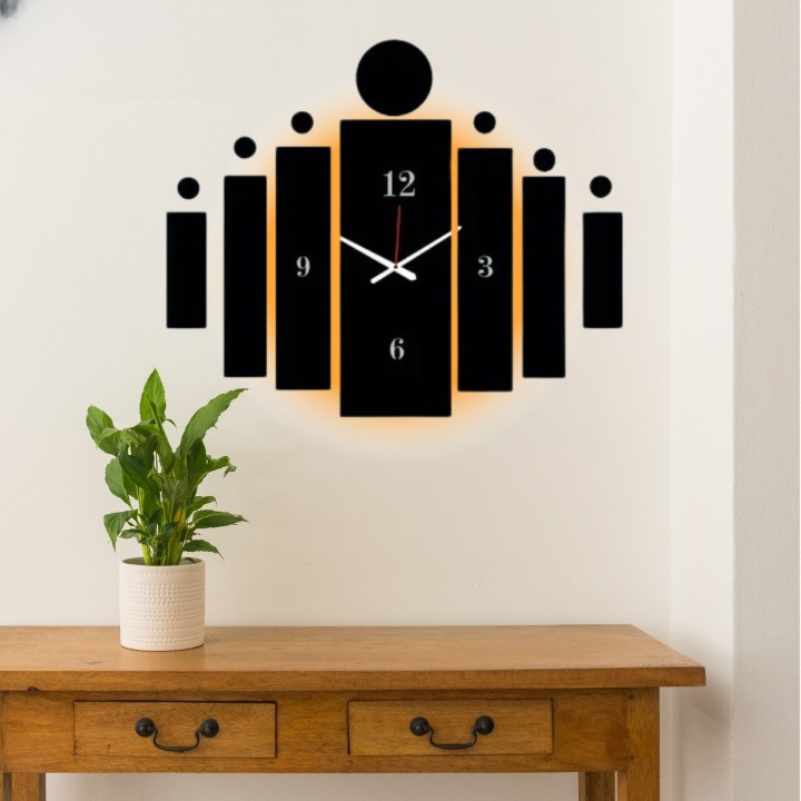 3d Tile Wall Clock | Wooden Tile Wall Clock Frame wall Art | Wall decoration | Decor For Home Wall Decoration Attractive Wooden Wall Art - Large