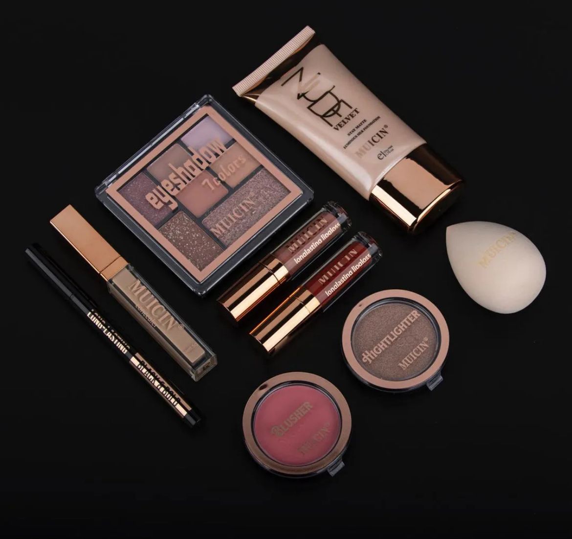 MUICIN 3 in 1 Wicked Dark Chocolate Makeup Kit – Eyeshadow, Blush & Highlighter Palette