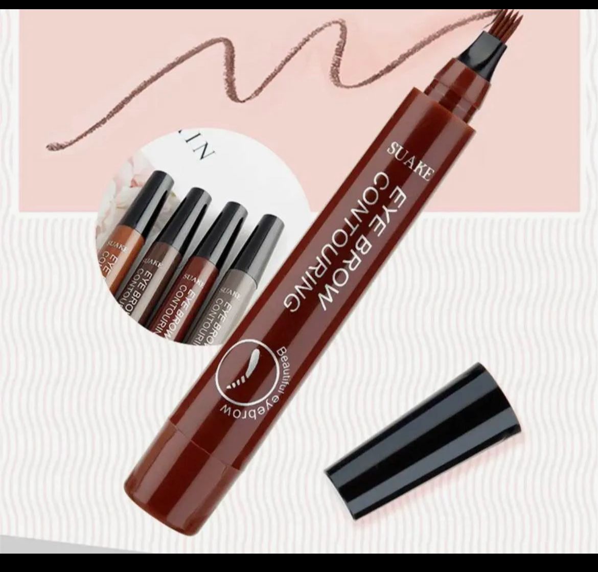 Eyebrow Pen Waterproof 4-Fork Tip Eyebrow Tattoo Pencil Long Lasting Professional Fine Sketch Liquid Eye Brow Pencil (RANDOM)