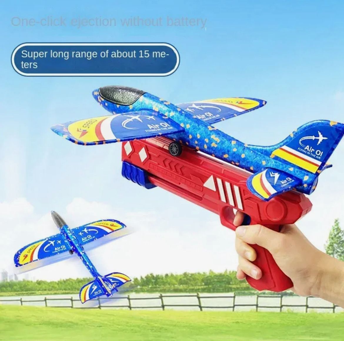 Toys Catapult Plane Gun-style Launching Aircraft Gunner Throwing Aircraft Toys for Boys Birthday Christmas Gifts
