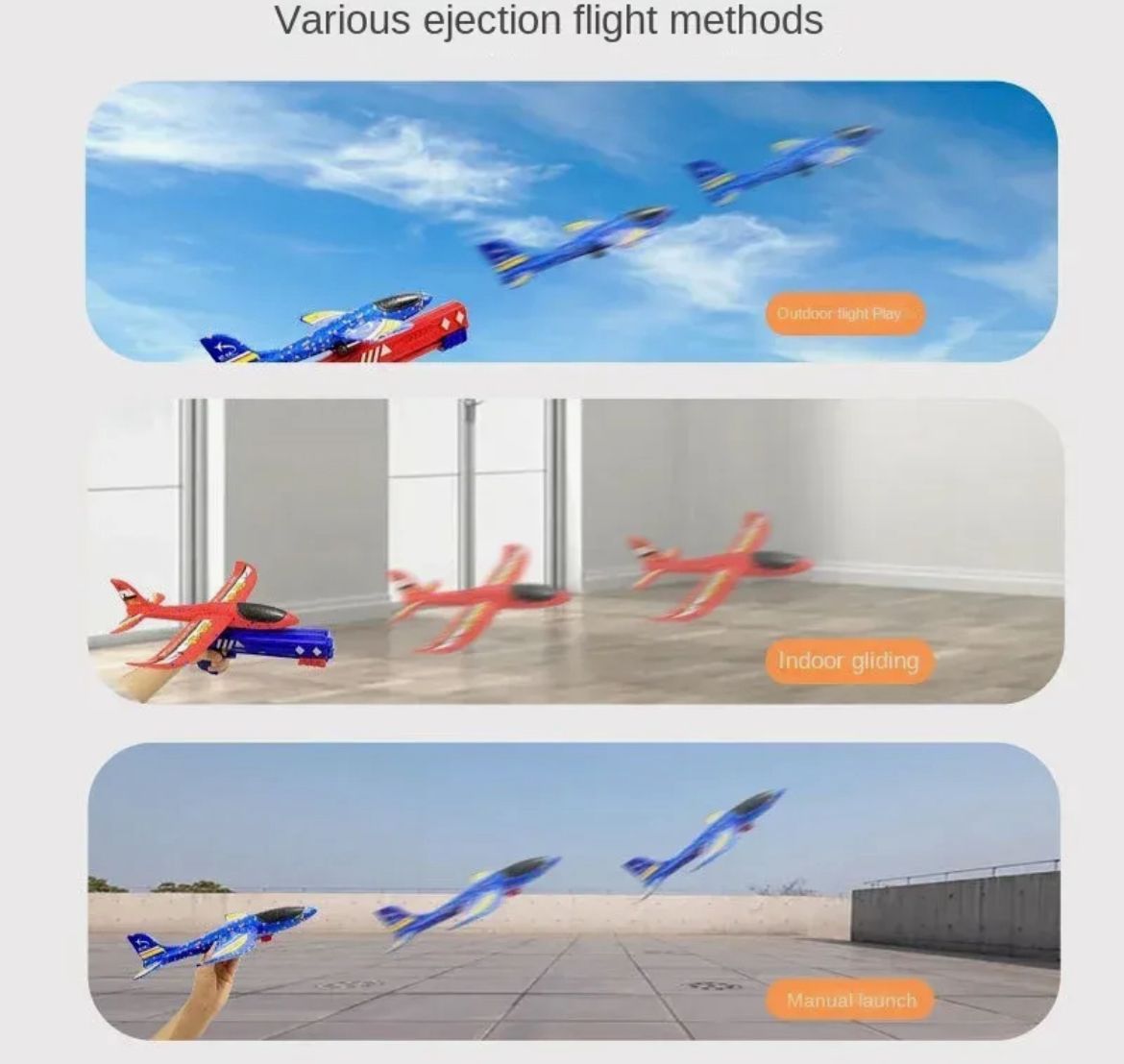 Toys Catapult Plane Gun-style Launching Aircraft Gunner Throwing Aircraft Toys for Boys Birthday Christmas Gifts