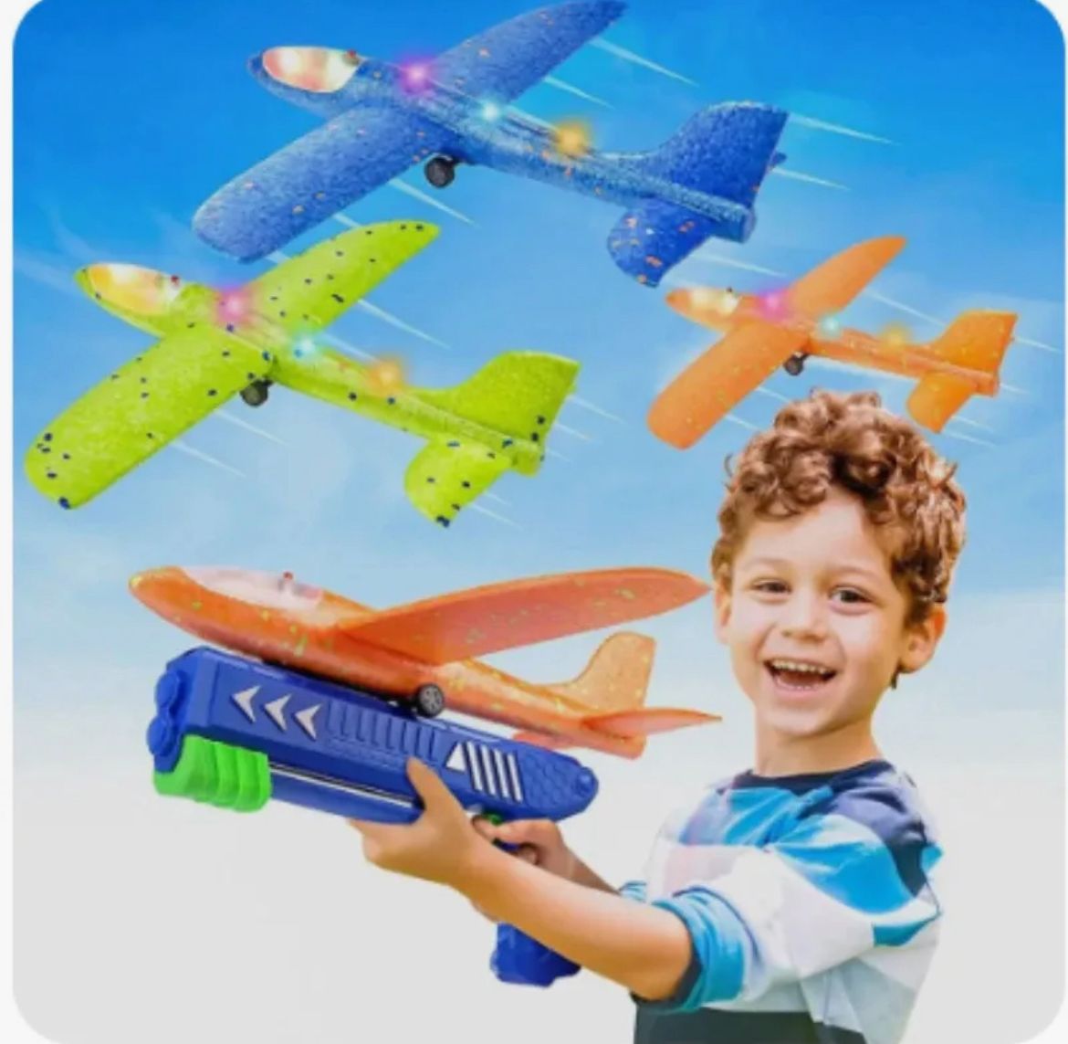 Toys Catapult Plane Gun-style Launching Aircraft Gunner Throwing Aircraft Toys for Boys Birthday Christmas Gifts