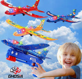 Toys Catapult Plane Gun-style Launching Aircraft Gunner Throwing Aircraft Toys for Boys Birthday Christmas Gifts
