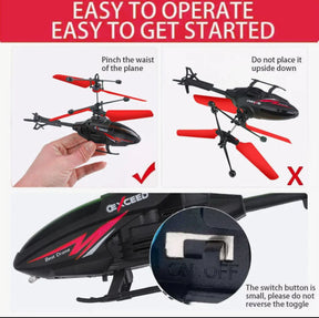 Remote Control Helicopter Cool Electric Airplane Toys for Kids RC Helicopter with LED Toys for Boys and Girls