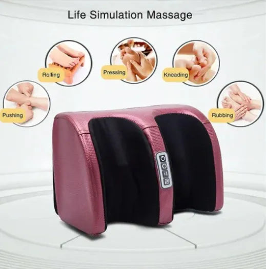 Small Foot Massager Machine with Heat, Foot and Calf Massager with Massage Roller, Deep Tissue Massager for Plantar Fasciitis, Pain Relief, Promotes Blood Circulation