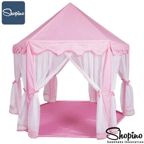 Shopino Elegant Pink Princess Castle Play Tent for Girls 0-10 Years - Indoor/Outdoor Creative Playhouse with Storage Bag