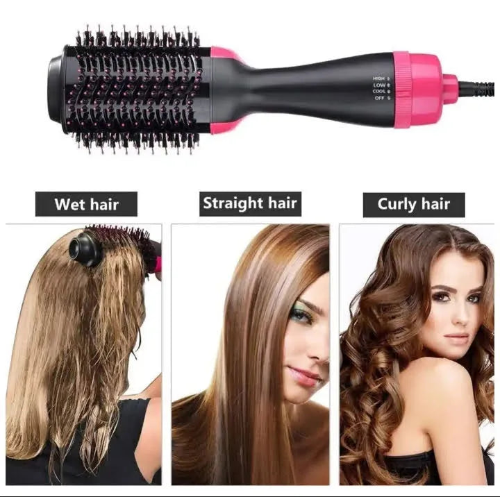 one step, hot air brush, 3 in 1, dryer, straightner, comb, straightener brush, hair dryer, 1 step 3in1, jerry traders.