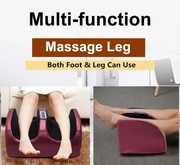 Small Foot Massager Machine with Heat, Foot and Calf Massager with Massage Roller, Deep Tissue Massager for Plantar Fasciitis, Pain Relief, Promotes Blood Circulation