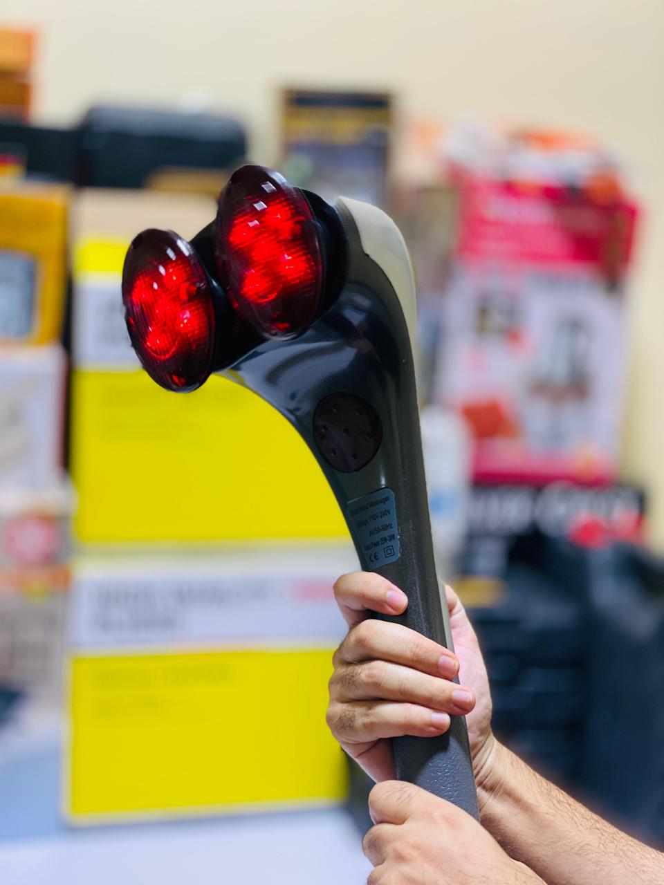 Blue Idea Full Body Handheld Double Head Massager With Infrared Heat Technology For Muscle Relief Relaxation And Circulation